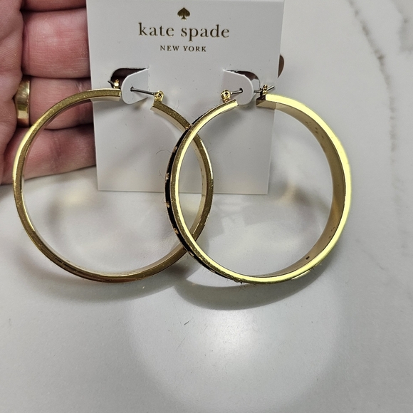 Kate Spade Elegant Black and Gold Hoop Earrings - Picture 4 of 7
